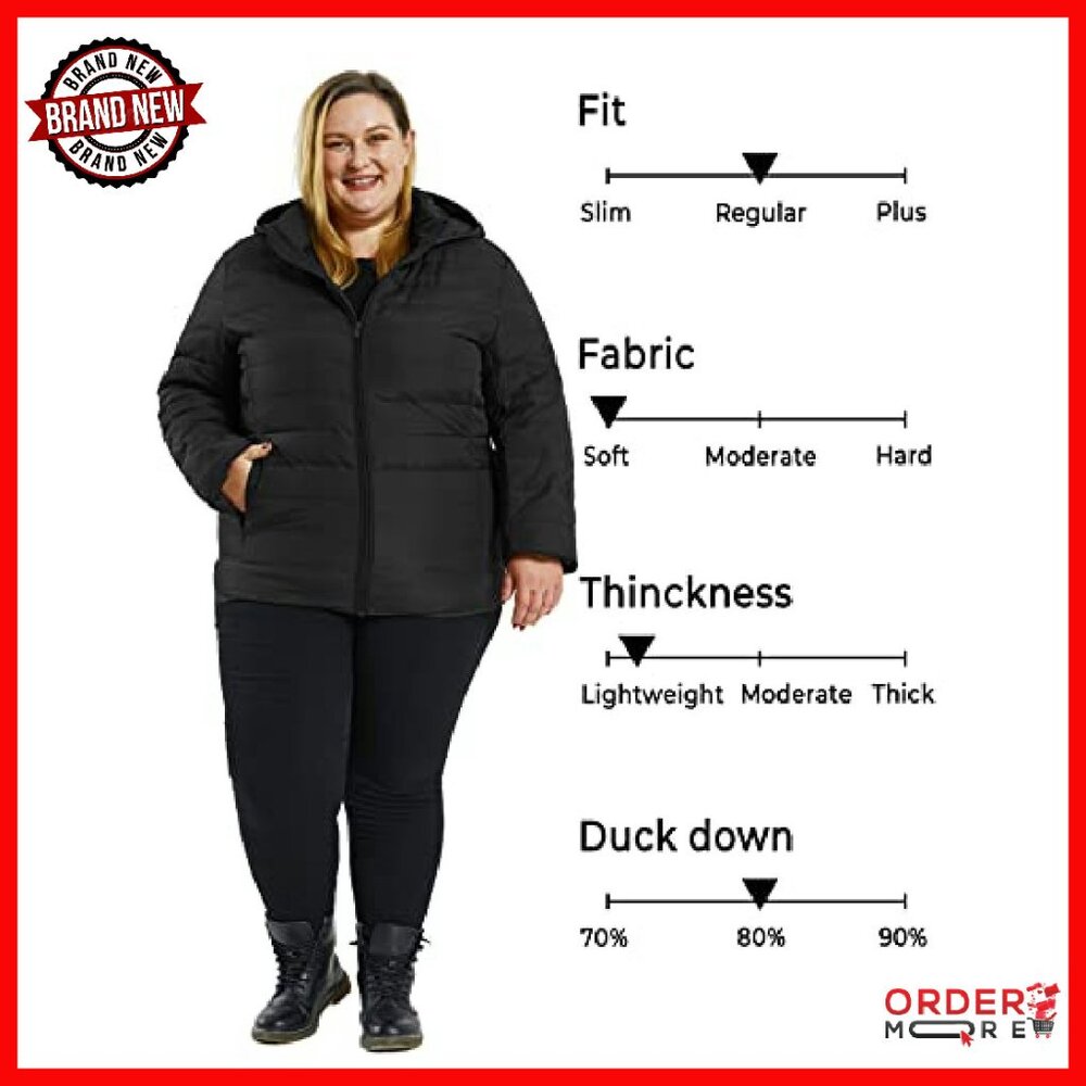 Plus Size Packable Down Coat with Detachable Hood… - image 5